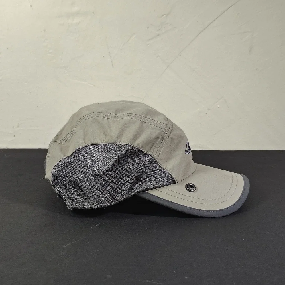 Outdoor Research Hat Cap Adjustable Strap Gray Tan Nylon Panel Mesh Hiking